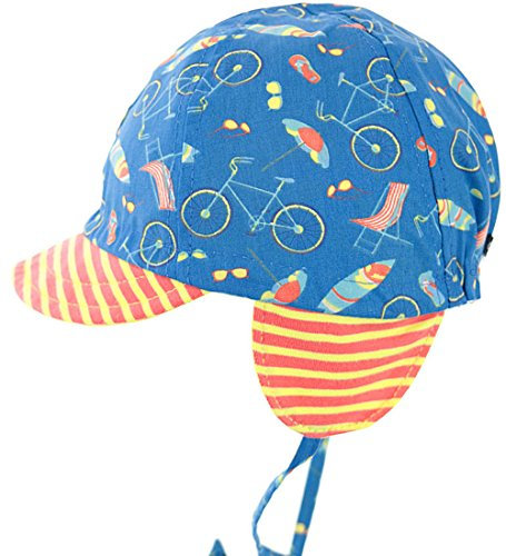 maximo Jungen Schirmmütze Fahrrad & Strand (blau-orange),Gr. 43