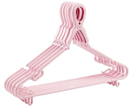 5 Pcs Cintres en Plastique Pliable Voyage Coupe-Vent avec Crochet Fermoir Antidérapant Anti-Déformation pour Vestes Chemises écharpes Cravate Pantalon Adulte Femme Enfants,Couleur Rose