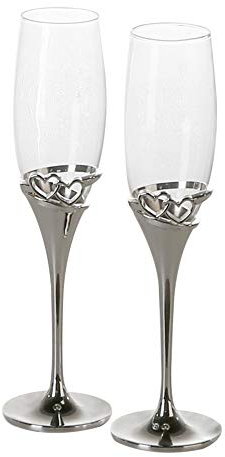 Casablanca Champagnerglas Hearts Silber,H27cm2er Set