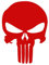 Punisher Aufkleber Auto Sticker Autosticker Autoaufkleber Decal War Zone Totenkopf Skull (20 x 28 cm, Rot)