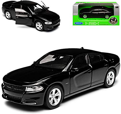 Welly Dodge Charger R/T Limousine Schwarz Ab 2016 ca 1/43 1/36-1/46 Modell Auto mit individiuellem Wunschkennzeichen