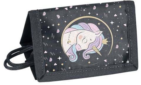 Ragusa-Trade Mädchen Kinder Geldbeutel Portemonnaie Geldbörse mit tollem Einhorn Unicorn Pferd Motiv (PP24), dunkelblau, 12 x 8,5 x 1 cm