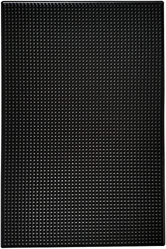 Highball & Chaser Bar Mat, 45cm x 30cm x.8 cm Thick Durable and Stylish Bar Mat for Spills. Non Slip, Non-Toxic, Service Mat for Tea, Bars, Restaurants, Coffee, and Counter Top (1 Pack, Black)
