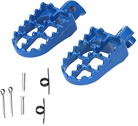 Aramox Pédales de Moto Roulements de Coussinets, Paire de Repose-pieds Avant de Vélo de Route en Aluminium pour Repose-pieds pour PW50 PW80 TW200 TTR90 TTR90E Dirt Bike Motocross (bleu)