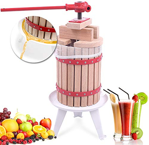 Aufun 6L Obstpresse Weinpresse Fruchtpresse Saftpresse Maischepresse inklusive Presstuch(6L)