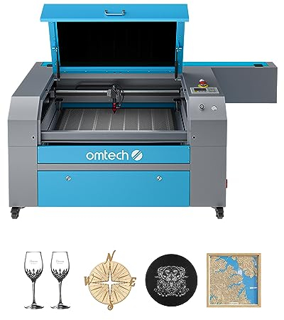 OMTech 100W CO2 Laser Graviermaschine 700x500mm Gravurmaschine Laserengraver mit Doppelte Gravurplattformen, Autofokus, integrierter Auspuff, Industrieller CO2-Lasergravierer Heimwerker
