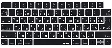 XSKN Russische Silikon-Tastaturabdeckung für Apple 2021 iMac Magic Keyboard mit Touch ID A2449 mit Feststelltaste A2450 Tastatur, EU US Common Version