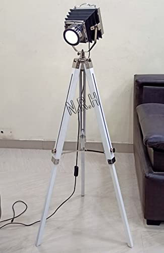 Nautical Tripod Floor Lamp Adjustable Camera Photography Spotlight - Floor Standing Searchlight