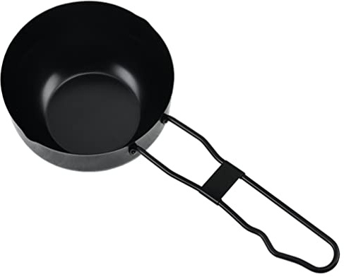 HEMOTON Mini Iron Cooking Pot for Outdoor Camping - Even Heating Stew Pot for Soups and Sauces, Easy to Clean, and Portable