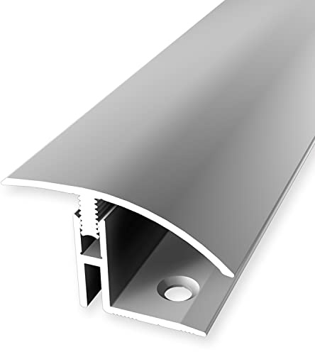 PROVISTON | Übergangsprofil | Parkettausgleich | Breite: 39 mm | Höhenausgleich: 17-22 mm | Länge: 1000 mm | Aluminiumprofil | Silber | 1 Stück