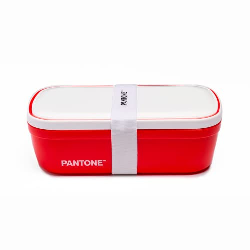 SWEET HOME Pantone™ – Lunchbox im Bento-Stil mit Trennwand und Entlüftungsventil, Lunchbox für Büro, Schule und Universität – luftdichte Box für Lunchbox, 12 x 7 x 20,7 cm, Rot