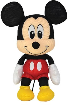 Wahu Aqua Pals Disney Classic Mickey Mouse Plüsch-Wasserspielzeug für Kinder ab 2 Jahren mit AquaDry™ Technologie, waschbares Plüschpuppenspielzeug für Pool und Badewanne, mittelgroß, rot/schwarz