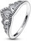 PANDORA Königlicher Perlen Diadem-Ring aus Sterling Silber mit Zirkonia - kombinierbar mit Schmuck Moments Kollektion - Größe: 52