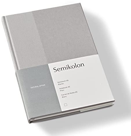 Semikolon 368723 Notizbuch Natural Affair A5 blanko - 176 Seiten, cremeweißes Papier - Lesezeichen - Moonstone