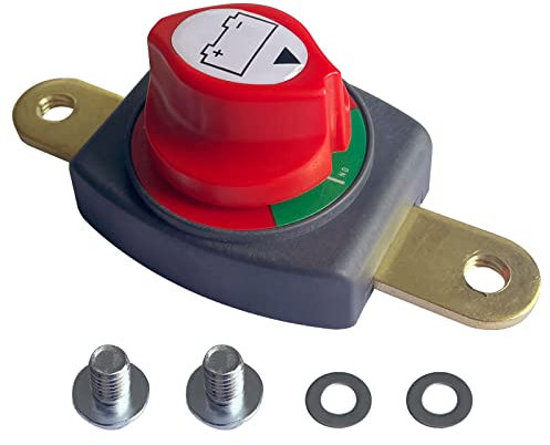 Ampper Side Post Battery Disconnect Switch, 12-48 V Battery Power Cut Master Switch Disconnect Isolator for Car, Vehicle, RV and Boat (On/Off)