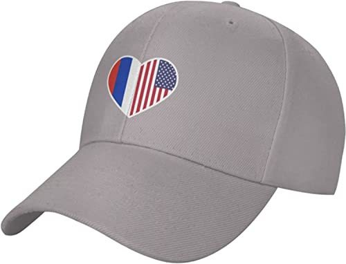 LOUJIN I Love America and Russia Baseballkappe für Männer und Frauen, einfarbig, Entenzungen-Mütze, verstellbare Kasquette, Fotofarbe, One size