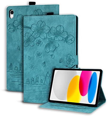 Succtopy Hülle für iPad (A16) 11. Generation 11 Zoll 2025, iPad 10. Generation 2022 10.9 Zoll Folio Flip PU Leder Schutzhülle Stifthalter Stand Wallet Cover Case Hülle - Hellgrün