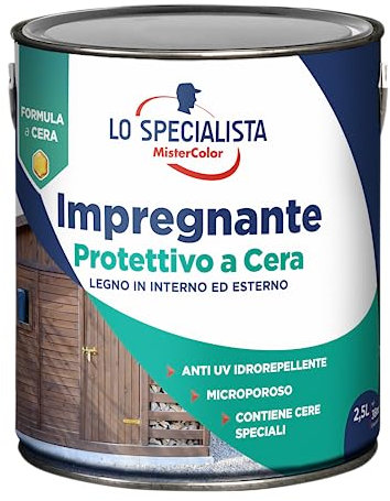 Lo Specialista Mistercolor IMPREGNANTE ACQUA CERA, 2,5L, INCOLORE