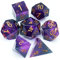 Haxtec DND Würfel Set Sharp Edge Harz Würfel mit Würfel Fall Lila Schwarz D&D Würfel für RPG Rollenspiel Spiele Dungeons und Drachen Geschenk War Series