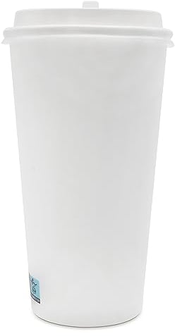 Wellsamed WELLSACUP 100 Pappbecher 440 ml mit Deckel, Weiß, geeignet für Heißgetränke, Coffee to Go, Business, Veranstaltungen, Party