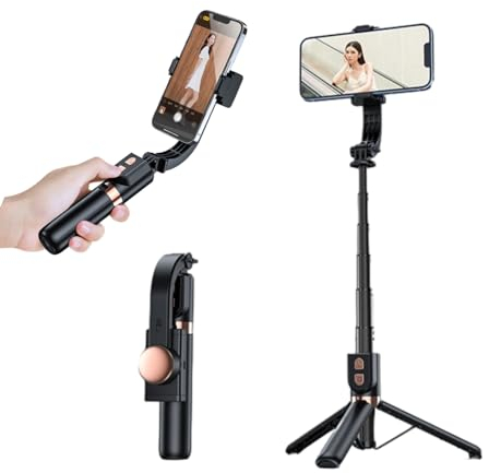 Gimbal-Stabilisator für Smartphones, Ausziehbarer Selfie-Stick, 3-Achsen-Stativ-Telefonhalter, Intelligenter Anti-Shake-Hand-Telefonstabilisator für Tiktok Youtuber Vlog