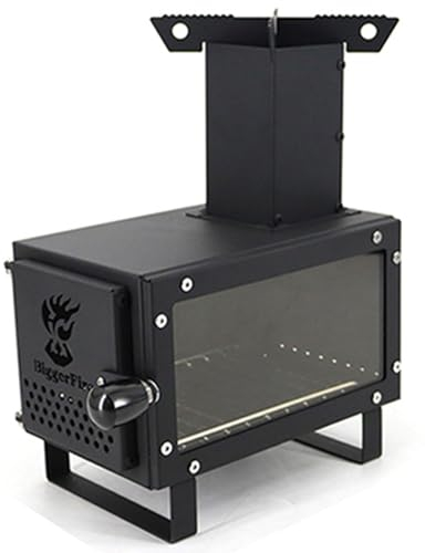 YVYKFZD Poêle à Bois d'extérieur, Poêle à Bois de Camping Portable, Cuisinière Bois Chauffage Multifonctionnel détachable, pour Le Camping d'hiver, la Chasse, la Cuisine, la pêche, Le Barbecue (Color