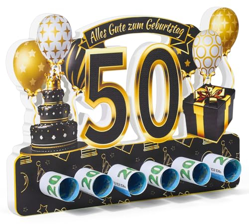 ROADPLUM 50 Geburtstag Frau Mann mit Doppelseitiger FarbdruckHolz, Deko 50. Geburtstag für Freunde Familie Kollege, Geschenke zum 50 Geburtstag Mann für Party Hochzeit Jubiläum