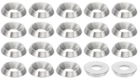 PATIKIL Rondelle a Testa Svasata M5, 20pz Diametro 14mm Altezza 3mm in Acciaio Inossidabile 304 Svasato Rondella Bullone Testa Svasata Rondelle Acciaio per Costruzione Industriale