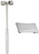 sourcing map Double Face Small Steel Hammer 6 Round Dual Head Multifunctional Hard Head Metal Mallet with Steel Plate for Jewelry Watch Handcraft, Silver Tone