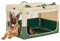 A 4 Pet Hundebox faltbar für große Hunde, Hundebox für zuhause Auto Hundetransportbox einstellbare Kompatibilität, tragbare Kennel Hund mit integriertem Aluminium Rahmen (XL, Grün)