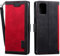 Rnrieyta Miagon Portafoglio Custodia per Samsung Galaxy S24 Ultra,PU Pelle Flip Cover a Libro Flip con Funzione di Appoggio Porta Carte e Chiusura Magnetica,Rosso Nero