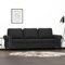 Willood 3-Sitzer-Sofa Loungesofa Couch mit Armlehnen Rückenkissen, Wohnzimmersofa Designsofa Metallgestell, Sitzmöbel Zweisitze,Multi-Sofa, Schwarz 180 cm Samt