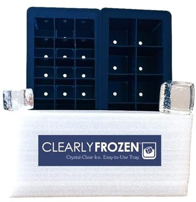 ClearlyFrozen® High Capacity Ice Tray Molds Crystal Clear 1.3” & 2” Cubes
