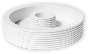 FRITZ COX Kerzenhalter für Stabkerzen | weißer Keramik - Stabkerzenleuchter weiß für einzigartige Atmosphäre | schönes Geschenk für stilvolle Dekoration | deutsche Handarbeit (Rund, 11,5cm)