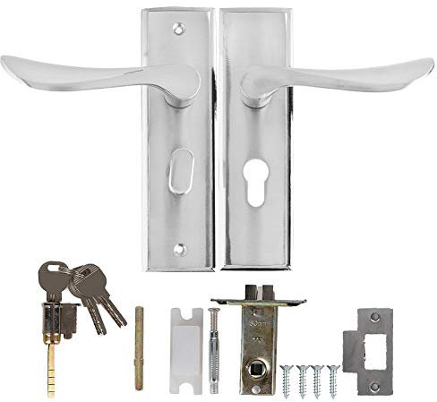 MUNEFE Poignée De Serrure De Porte De Sécurité, Ensemble De Leviers De Porte Intérieure En Alliage D'aluminium, Poignée De Porte Avec Serrure Pour Toilettes De Chambre à Coucher