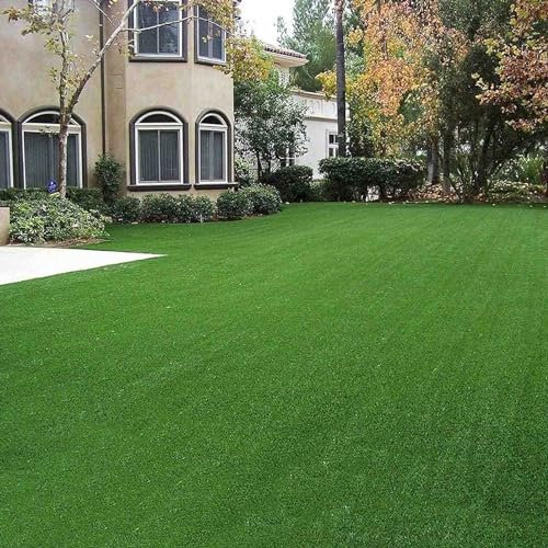 2m x 4m 30mm Hauteur de Pile Tapis Gazon Artificiel extérieur Jardin pelouse Haute densité Faux Gazon Vert synthétique Naturel