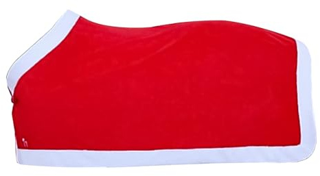Lezevn Christmas Fleece Horse Blanket Santa Horse Saddle Blanket with Faux Fur Horse Winter Blanket for Horse Winter Xmas Holiday Party Accessories