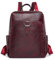 Sac à dos en cuir PU souple de grande capacité pour femme Sac à dos de voyage pour ordinateur d'affaires, Rouge