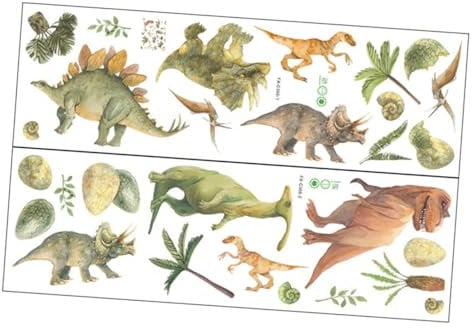 DOITOOL 2 Sätze Wandtattoo Dinosaurier Wandtattoos Tier-diy-tapete Hängend Wiederverwendbar Heimdekoration Kindertapete Künstlich Abziehbilder 3d-hintergrundbilder Gefälscht Baum Pvc