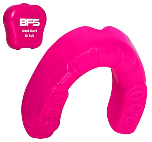 BFS IMPEX Sports Mouth Guard for Kids,Youth,Boys,Girls,Child Teen Mouthguard with Case (BPA Free) for Boxing, Martial Arts,MMA Karate,Lacrosse,Football,Soccer and All Contact Sports (Pink)