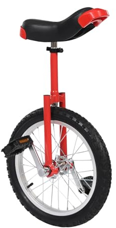 Outdoor Rad Einrad, 16 Zoll Sport Heimtrainer, Einstellbares Einrad Fahrrad, für Outdoor Sport Entertainment Fitness Übung Balance Training (Rot)