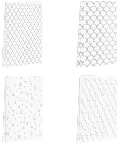 KeaJuidy 4 Stück Prägefolder Embossing Folder Transparent Blumen Prägeschablone für DIY Album Papier Karten Umschlag Scrapbooking 12x15x0,22 cm