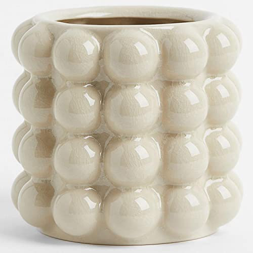KAYLETIN Bubble Vase, beige Keramikvase, Keramik-Blumenvasen zur Dekoration, Bohn-Dekovasen für Wohnzimmer, Schlafzimmer, Büro, Kamin, Kaminsims, Couchtisch, 12,7 cm