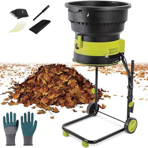 Electric Garden Shredder with Wheels, 2500W High Power for Leaves, Wood & Debris, Includes Storage Bag & Collection Box, 17:1 Shredding Ratio, 40m Cord for Easy Mobility
