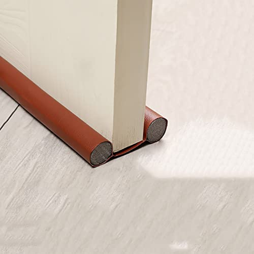 Durdiiy 96cm Under Door Draught Excluder Draught Excluder Bottom of Door 10cm(W) Double Side Door Bottom Sealing Strip Insulation Door Gap Strip,Door Draft Excluder Three Colors (Brown)