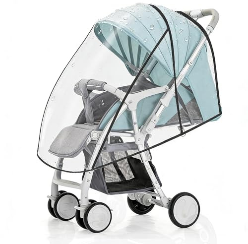 Habillage Pluie Universelle pour Poussette, Conception Transparente Protection Pluie Poussette Protège Contre Pluie Vent Poussière Bonne Protection Pluie Poussette sans Substance Nocive