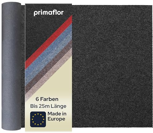 Primaflor Sauberlauf - PICOLLO, Anthrazit, 1,00m x 20,50m, Rutschfester Schmutzfangläufer Meterware, Robuster Küchenläufer nach Maß, Zuschneidbarer Teppichläufer, Eingangsmatte für Flur und Windfang