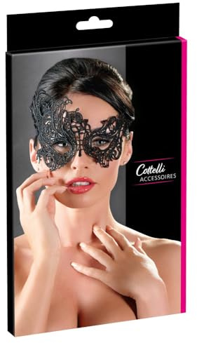 Cottelli Collection Maske, bestickt, Ornament, schwarz