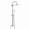 ENKI Colonne de douche set réglable incliné chromé pomme ronde laiton 200 CARRE