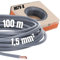 100 Meter Lapp 4520061 H07V-K 1,5 mm² grau I Verdrahtungsleitung I Aderleitung flexibel I PVC-Einzelader I Litze 1,5mm2 I Verdrahtung